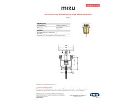 Specification Sheet - Mizu Drift Universal 40mm Flat Pop Up Plug & Waste Brushed Brass