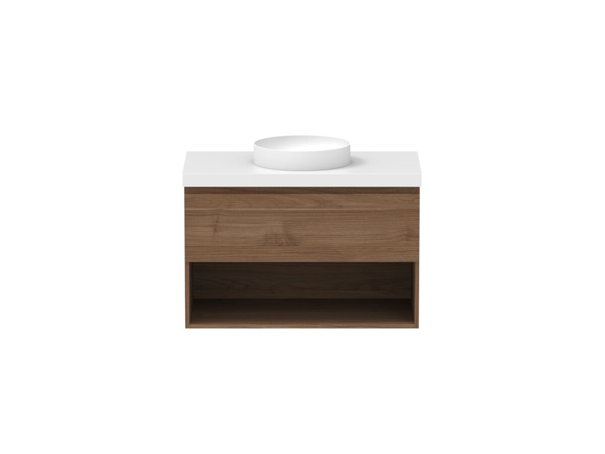 Hero - Posh Domaine 900mm Wall Hung Vanity Unit All-Drawer Open Shelf 50mm Top