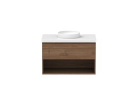 Hero - Posh Domaine 900mm Wall Hung Vanity Unit All-Drawer Open Shelf 50mm Top