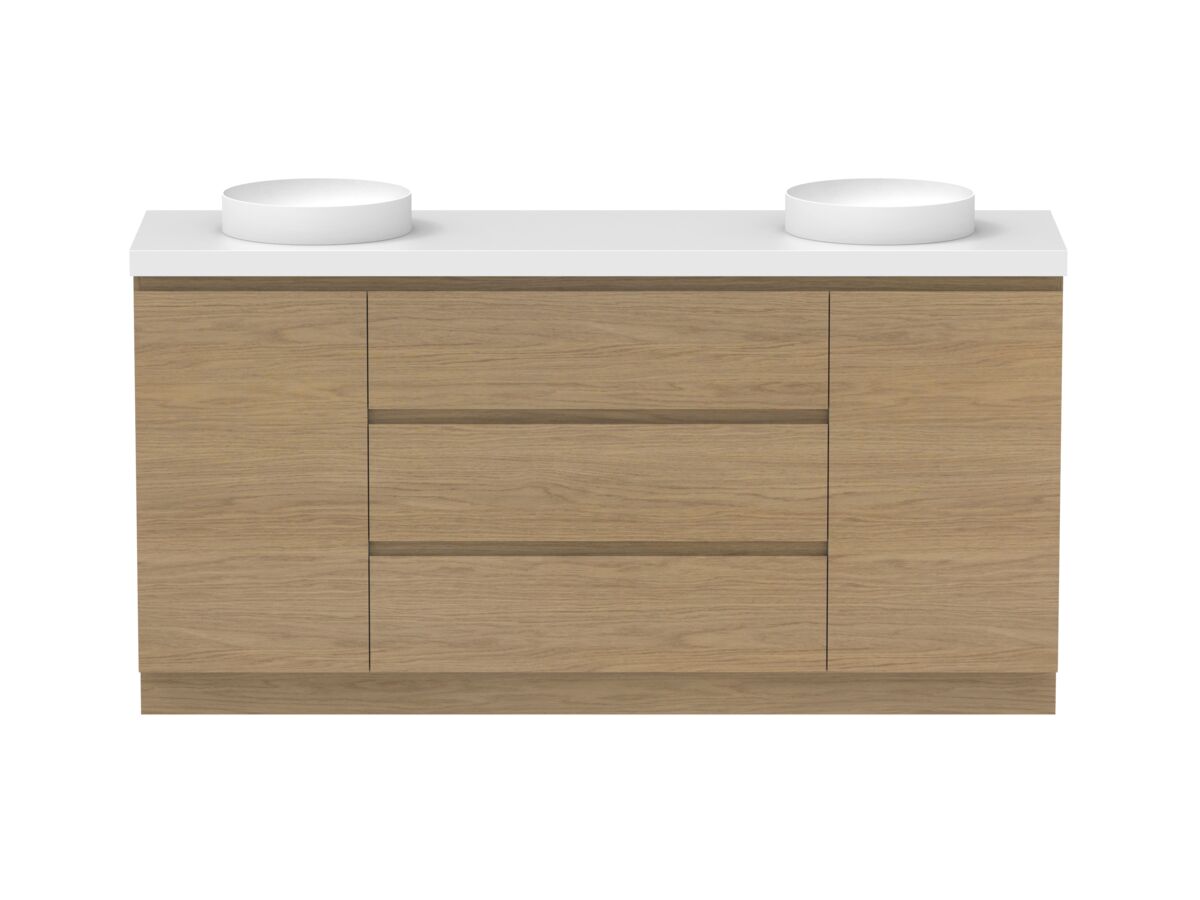 Supporting Image - Posh Domaine Plus Hamper 1800 Floor Mounted Double Bowl 50mm Top