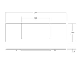 Linea Single Washplane 800mm Solid Surface White