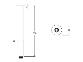 Sussex Pure Vertical Shower Arm 300mm