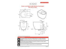 Installation Instructions - Kado Lussi Back to Wall Vortex Rimless Overheight Pan Only White (4 Star)