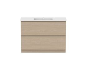 Hero - Posh Domaine All-Drawer Twin 1200mm Floor Mounted Vanity Unit Single Bowl Matte White Ceramic Top Centre Basin