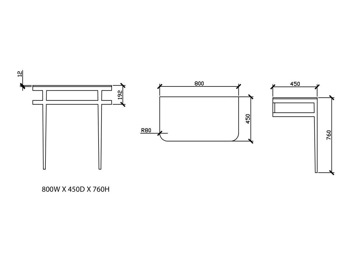 ISSY Z1 Vanity Unit 800mm (W) x 450mm (D) No Basin