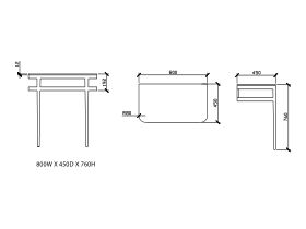 ISSY Z1 Vanity Unit 800mm (W) x 450mm (D) No Basin