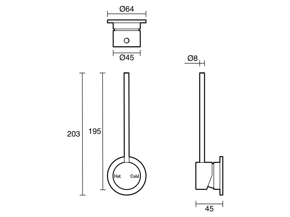 Sussex Scala Wall Mixer Tap with 150mm Extension Pin