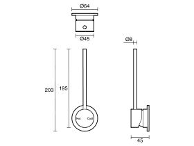 Sussex Scala Wall Mixer Tap with 150mm Extension Pin