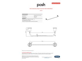 Specification Sheet - Posh Canterbury Single Towel Rail 750mm Matte Black