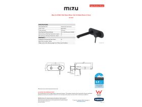 Specification Sheet - Mizu Drift MK2 Wall Basin Mixer Kit Matte Black (5 Star)