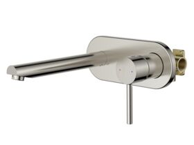 Hero - Posh Bristol Pin Basin / Bath Wall Mixer Tap Set Brushed Nickel (5 Star) Lead Free