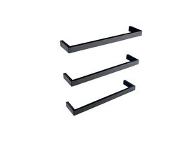 MIZU BLOC HEATED TOWEL RAIL 630MM (TRIPLE PACK) MATTE BLACK