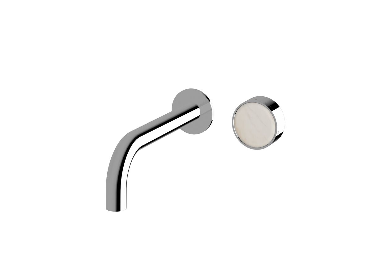 Supporting Image - Sussex Pure Elemental Progressive Wall Basin Mixer System 200mm Chrome (3 Star) Lead Free with Aurora Insert