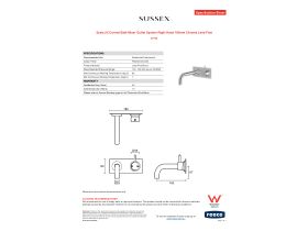 Specification Sheet - Scala 25 Curved Bath Mixer Outlet System Right Hand 160mm Chrome Lead Free
