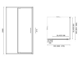 Posh Bristol Shower Screen 900mm x 900mm Chrome