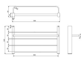 Mizu Soothe Towel Rack 530mm Chrome