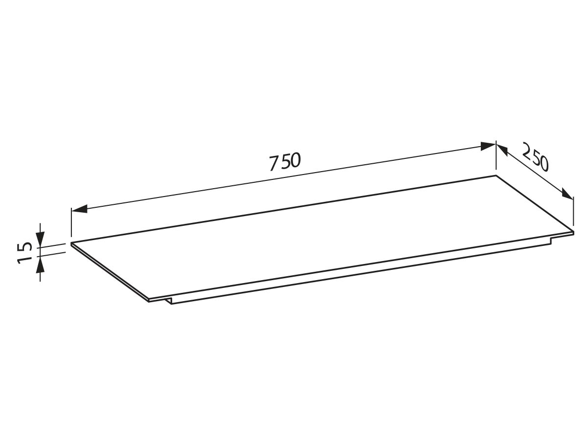 Kartell Shelf for Bath 750 x 250 x 15mm