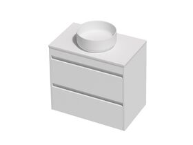 Posh Domaine Twin 750 2 Drawer Wall Hung White Cherry Pie - Basin not included