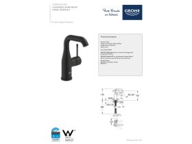 Technical Guide - GROHE Essence New Gooseneck Basin Mixer Matte Black (5 Star) Lead Free