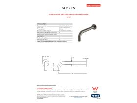 Specification Sheet - Sussex Pure Wall Bath Outlet 250mm PVD Brushed Gunmetal