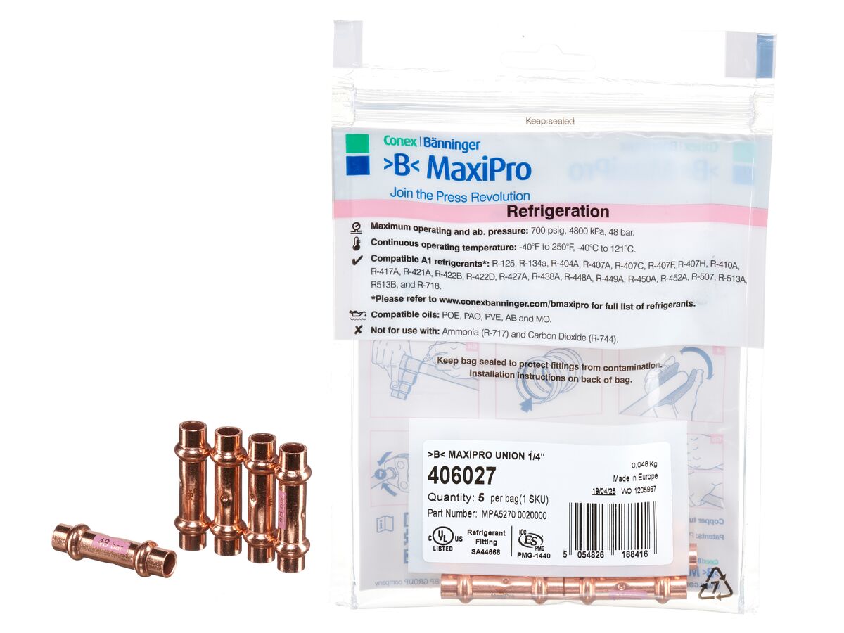 >B< Maxipro Union 1/4" Bag of 5