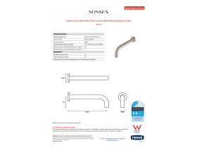 Specification Sheet - Sussex Scala 25mm Wall Outlet Curved 250mm Brushed Nickel (3 Star)