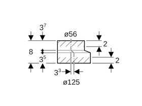 Geberit Short Eccentric Reducer 125mm x 56mm