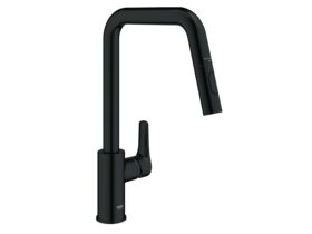 Hero - GROHE Eurosmart New Cosmopolitan Gooseneck Pull Out Sink Mixer Matte Black (5 Star) Lead Free