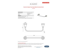 Specification Sheet - Kado Era Single Towel Rail 300mm Brushed Nickel