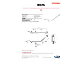 Specification Sheet - Mizu Drift 450 x 450 x 40 Degree Ambulant Toilet Grab Rail Left Hand Brushed Stainless Steel