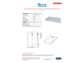 Specification Sheet - Roca Cyprus Stonex Shower Floor 900mm x 1500mm Blanco with Matching Waste
