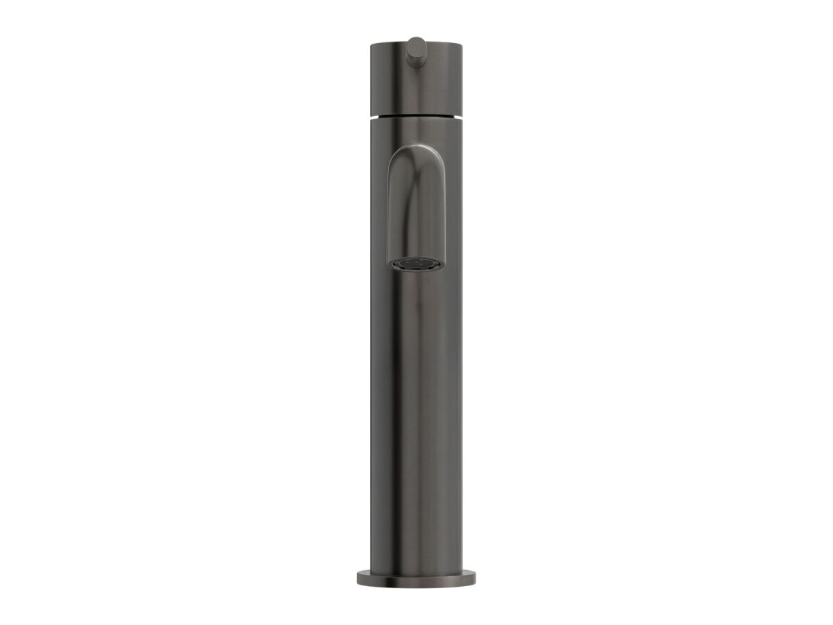 Supporting Image 2 - Mizu Drift Medium Height Basin Mixer Curved Spout Brushed Gunmetal (6 Star) Lead Free