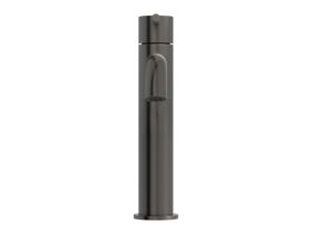 Supporting Image 2 - Mizu Drift Medium Height Basin Mixer Curved Spout Brushed Gunmetal (6 Star) Lead Free