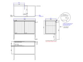 ISSY Cloud I 1000mm x 500mm x 860mm Vanity Unit with Legs 2 Touch Latch Doors Semi Inset (No Basin)