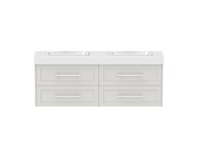 Hero - Kado Lux Ensuite All Drawer Twin 1500mm Wall Hung Double Basin 90mm Top