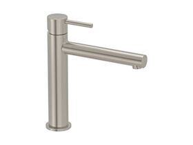 Mizu Drift Mid Basin Mixer Straight Spout Brushed Nickel (6 Star)