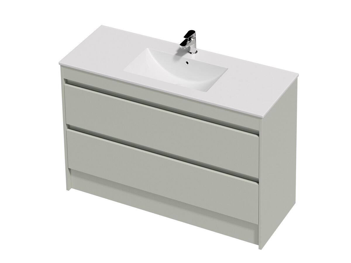 Posh Domaine Twin 1200 2 Drawer Floor Standing Colour Console Top Gloss White