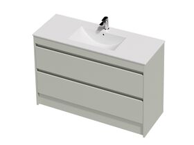 Posh Domaine Twin 1200 2 Drawer Floor Standing Colour Console Top Gloss White