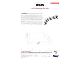 Specification Sheet - Mizu Drift Curved Bath Outlet 160mm Chrome