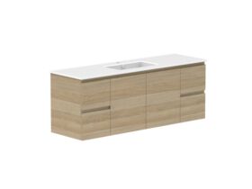 Supporting Image - Posh Domaine 1500mm Wall Hung Vanity Unit Conventional Single Bowl Matte White Ceramic Top