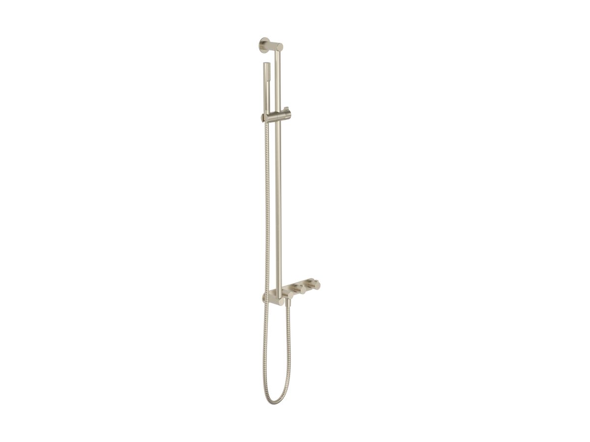 Hero - Faucet Strommen Vara Fin Wall Set with Single Rail Shower Tap System Kit Brushed Nickel (3 Star) Lead Free