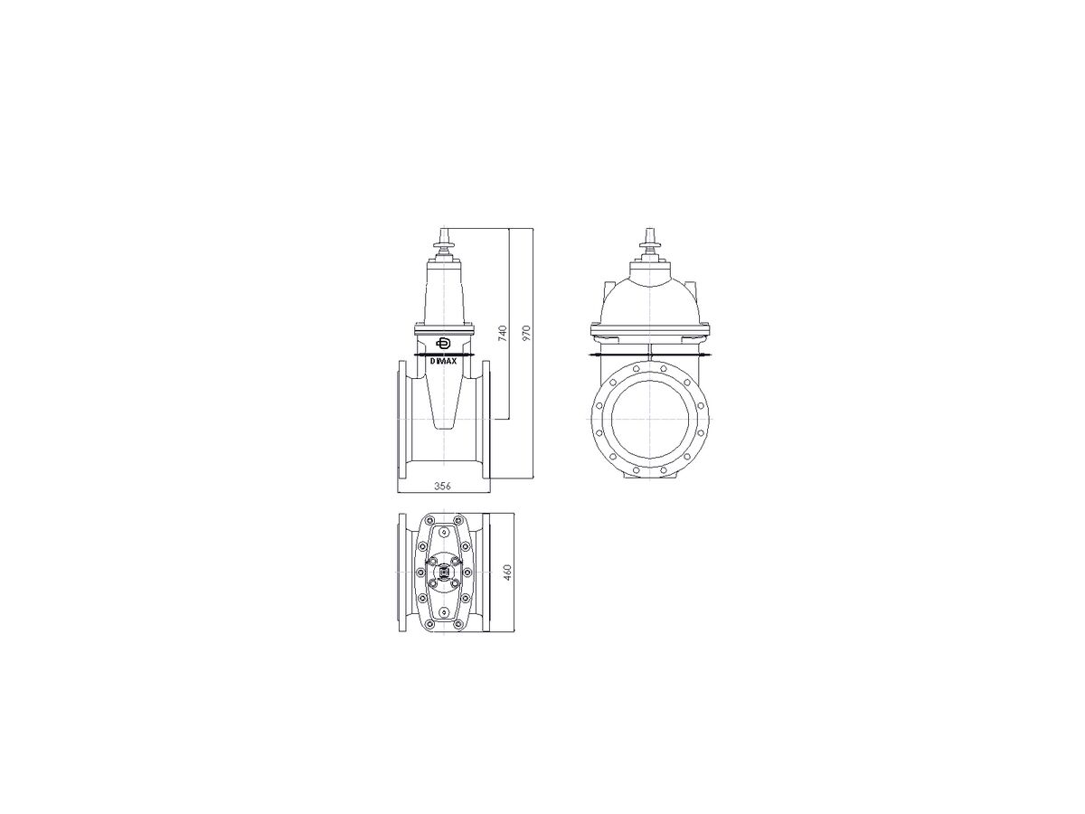 Line Drawing - 300 DIMAX FL PN16 RS GATE VALVE B5