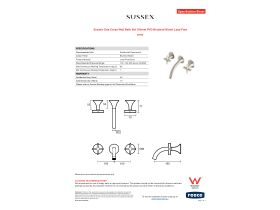 Specification Sheet - Sussex Oria Cross Wall Bath Set 165mm PVD Brushed Nickel Lead Free