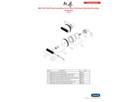 Component Listing - Milli Etch Wall Top Assemblies with 15mm Extended Spindles Brushed Gunmetal