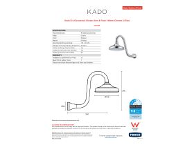 Specification Sheet - Kado Era Gooseneck Shower Arm & Rose 148mm Chrome (3 Star)