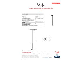 Specification Sheet - Milli Mood Edit Vertical Shower Arm 300mm PVD Matte Black