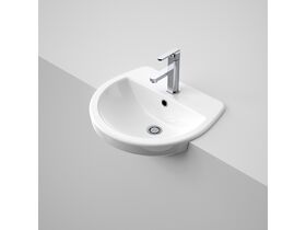 Cosmo Semi Recessed Vanity Basin 1 Taphole 500 x 400mm White