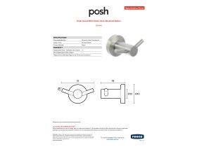 Specification Sheet - Posh Solus MK2 Robe Hook Brushed Nickel