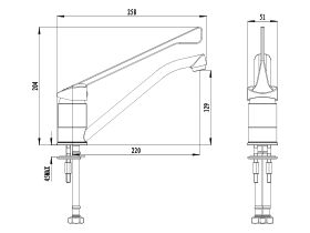 Posh Bristol MK2 Sink Mixer with Extended Lever Chrome (4 Star)