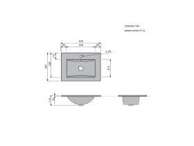Technical Drawing - Posh Domaine Ensuite Ceramic Top